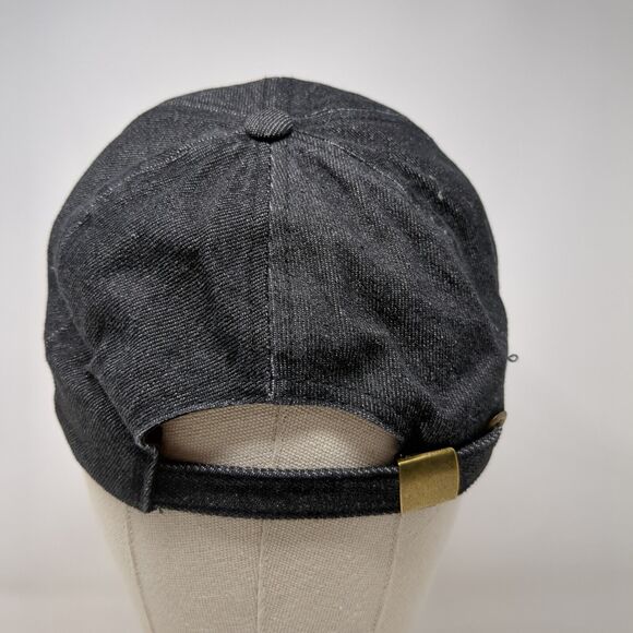 Unbranded Slideback Hat Black OSFA Adjustable Distressed 6 Panel Blank Cotton - Picture 5 of 8
